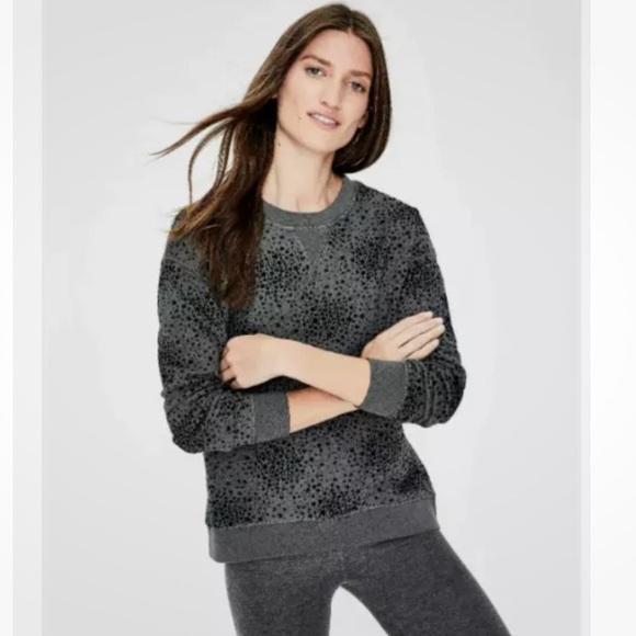 Boden Sz XS Arabella Starburst Print Sweatshirt Gray Drop Shoulder Pullover - Picture 2 of 7